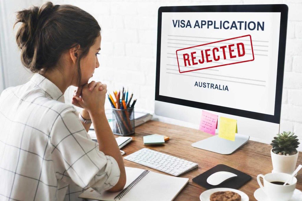 rechazo visa Australia illustration