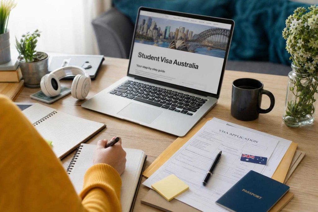 visa estudiante Australia illustration